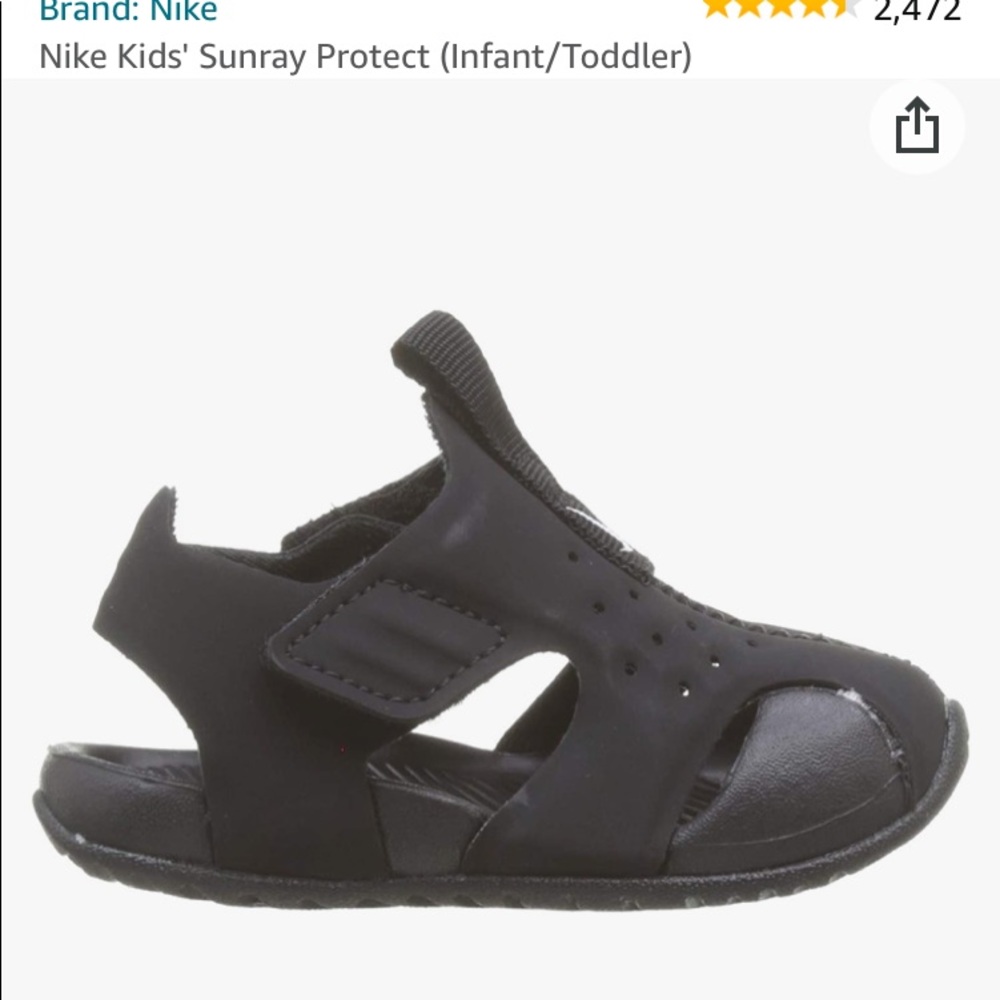 Nike Sun Protect Toddler Black Sandals Size 8C